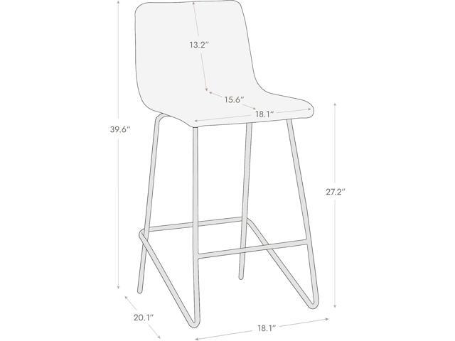 Watson & Whitely Bar Stools, Fabric Upholstered Bar Stool with Back, White (Multi-Colored)