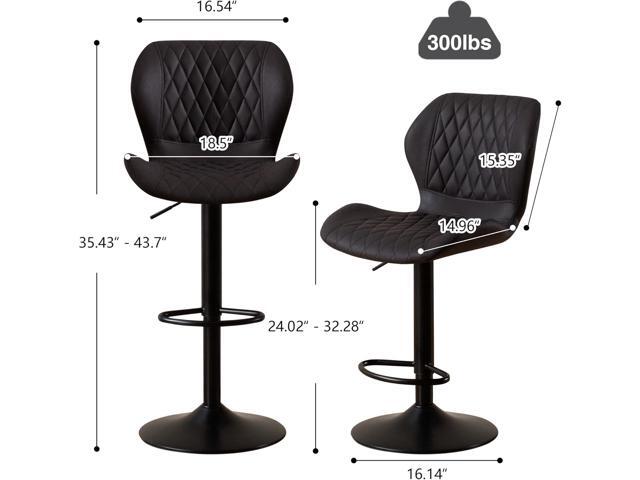 Bar Stools Set of 2, Modern Swivel Counter Height Barstools for Kitchen Island Chairs, Adjustable Faux Leather Bar Stools with Back for Kitchen...