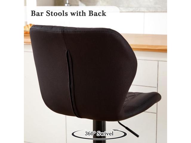 Bar Stools Set of 2, Modern Swivel Counter Height Barstools for Kitchen Island Chairs, Adjustable Faux Leather Bar Stools with Back for Kitchen...