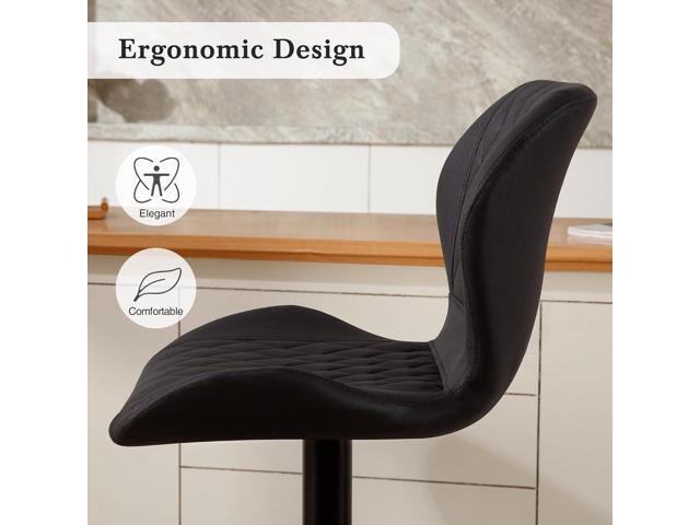 Bar Stools Set of 2, Modern Swivel Counter Height Barstools for Kitchen Island Chairs, Adjustable Faux Leather Bar Stools with Back for Kitchen...