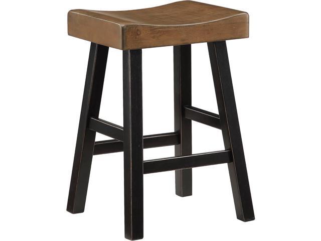 Lexicon Saddle Bar Stools Set of 2 Barstools with Footrest, Armless Dining Chairs for Kitchen Island, Breakfast Nook, Living Room, Counter Height,...