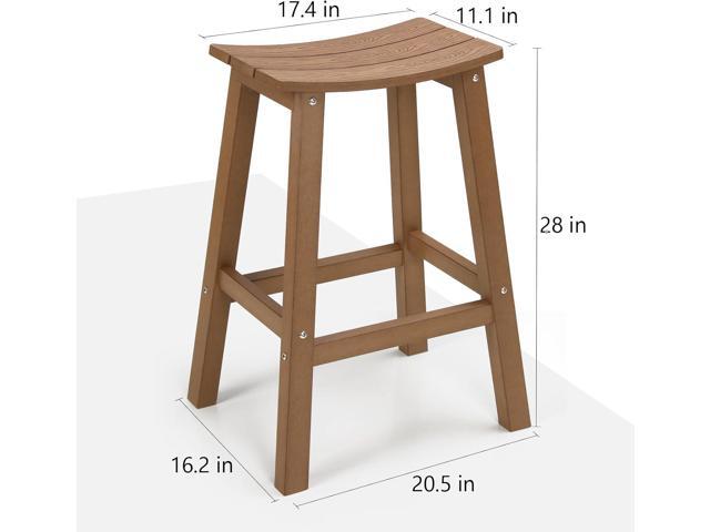 All-Weather Bar Stools Set of 2, 28' Height Outdoor Barstools with 400 lbs Weight Capacity, Looks Like Real Wood, for Bar, Kitchen Counter, Pool,...