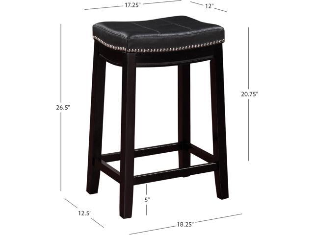 Linon Claridge Counter Stool, Black, 26' x 18' x 12.75'