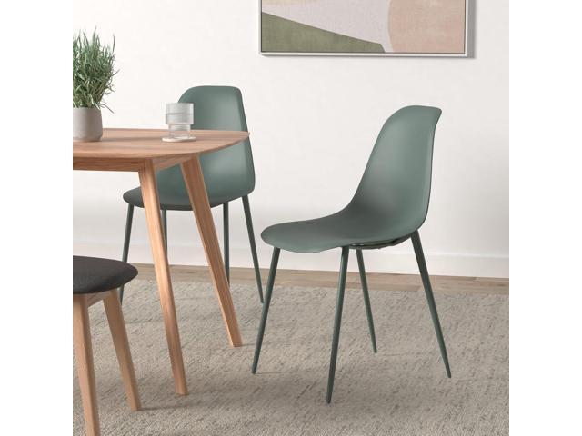 Poly & BARK Isla Modern Kitchen Chairs Set of 4 - Plastic Dining Chair with Metal Legs - Quick Assembly Simple Cafe Chairs Plastic for Indoor or...