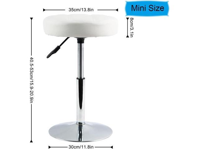 FURWOO Adjustable Swivel Barstool, White, PU Leather, 32cm Diameter, 220lbs Maximum Load