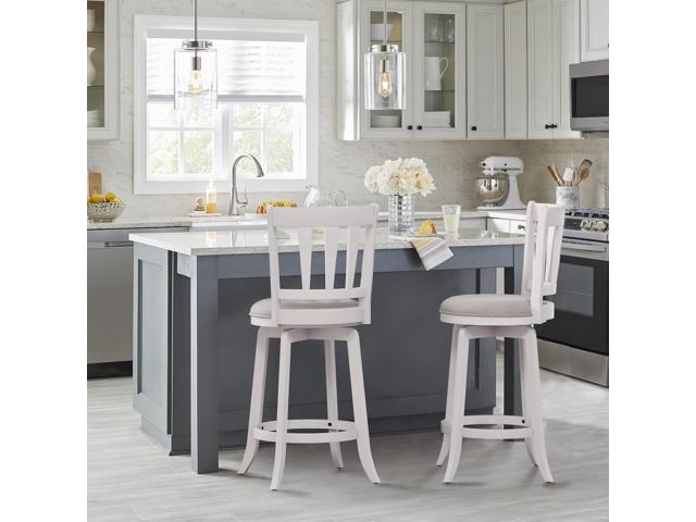 HILLSDALE Presque ISLE Wood Counter Height Swivel Stool White