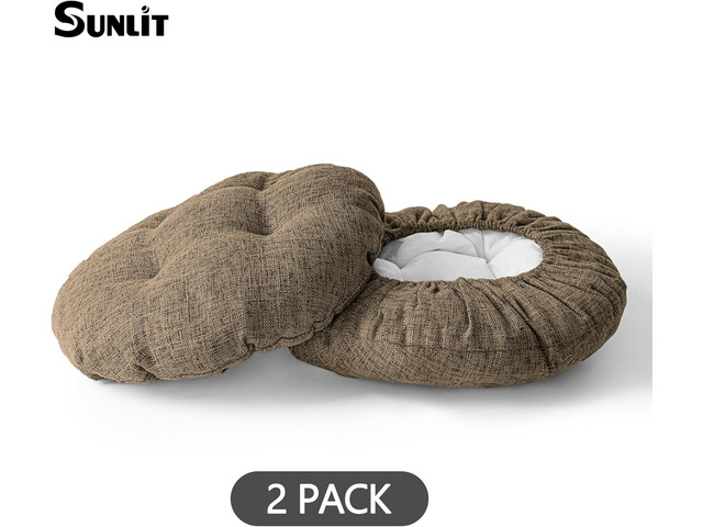 Sunlit Bar Stool Covers - Set of 2 Round Bar Stool Seat Covers, Soft and Cushioned Bar Chair Covers, Easy to Install and Wash, Cover Only, 14 Inch...