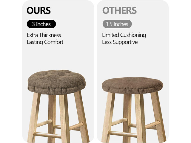 Sunlit Bar Stool Covers - Set of 2 Round Bar Stool Seat Covers, Soft and Cushioned Bar Chair Covers, Easy to Install and Wash, Cover Only, 14 Inch...