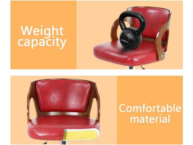 BestOffice Set of 2 Barstools Height Adjustable Counter Stools Modern Bar Stool Beech Bar Chairs Swivel Bar Stool PU Leather Hydraulic Dining Room...