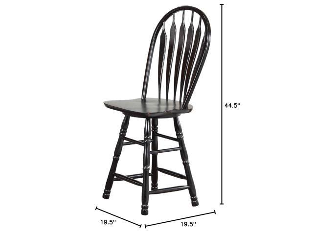 Sunset Trading Swivel Barstool, 24', Antique Black