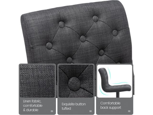 Brage Living Tufted Fabric Bar Stools Set of 2, Adjustable Swivel Counter Height Barstools with Back, Upholstered Armless Airlift Bar Chairs for...