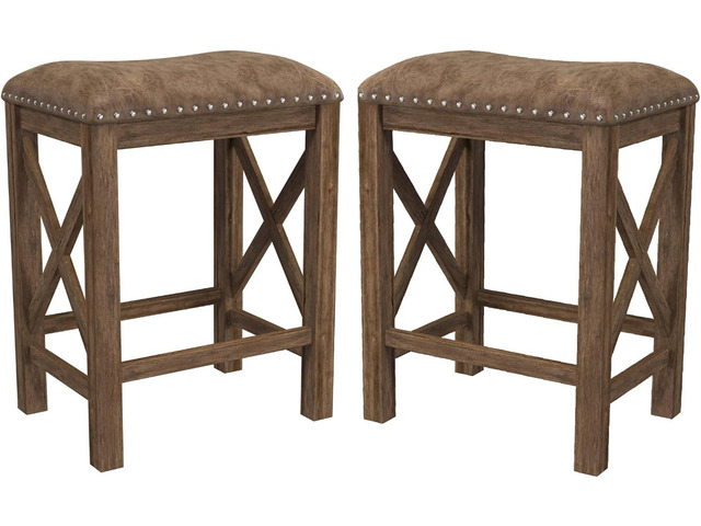 Hillsdale Furniture Willow Bend Stationary Backless Counter Height Stools, Set of 2, Antique Brown Walnut