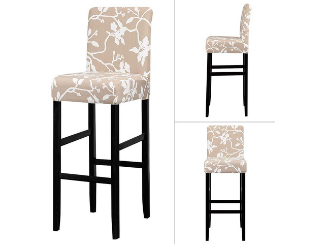 Jacquard Bar Chair Stool Cover4PCS Stretch Chair Slipcover Pattern for Short Swivel Dining Chair Counter Height Side Chairs Bar Stool Covers with...