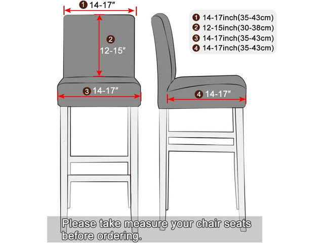 Jacquard Bar Chair Stool Cover4PCS Stretch Chair Slipcover Pattern for Short Swivel Dining Chair Counter Height Side Chairs Bar Stool Covers with...