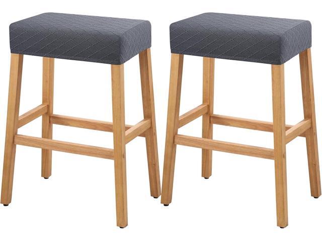 Stool Covers Rectangle - 2 Pack Stretch Waterproof Saddle Seat Cover Counter Bar Stools Bar Chairs Covers Kitchen Island Chairs Cushion Protector