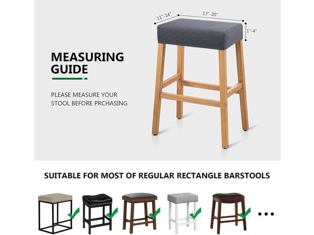 Stool Covers Rectangle - 2 Pack Stretch Waterproof Saddle Seat Cover Counter Bar Stools Bar Chairs Covers Kitchen Island Chairs Cushion Protector