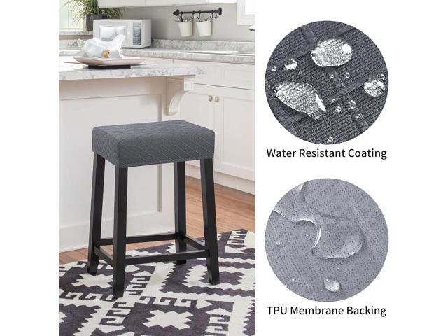 Stool Covers Rectangle - 2 Pack Stretch Waterproof Saddle Seat Cover Counter Bar Stools Bar Chairs Covers Kitchen Island Chairs Cushion Protector