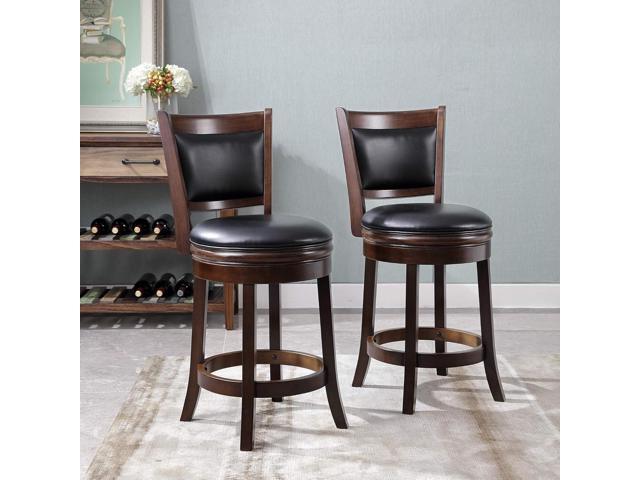 Ball & Cast Swivel Counter Height Barstool 24 Inch Seat Height Cappuccino Set of 2