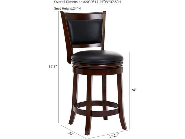 Ball & Cast Swivel Counter Height Barstool 24 Inch Seat Height Cappuccino Set of 2