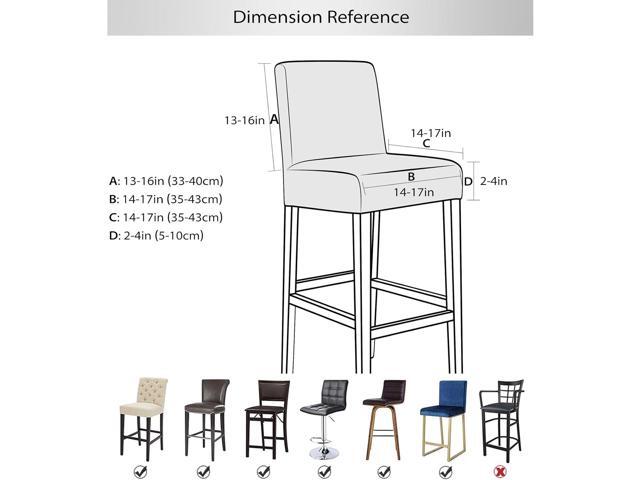 Gollense 4 Pack Stretch Bar Stool Covers Pub Counter Height Stool Chair Covers with Back Washable Barstool Seat Slipcover with Elastic Bottom for...