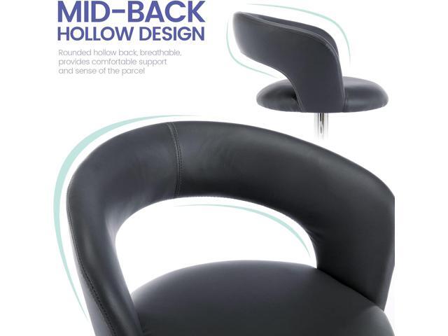 Brage Living Wide Bar Stool, Modern PU Leather Swivel Adjustable Barstool with Hollow Back and Arms, Upholstered Airlift Counter Height Bar Chair...