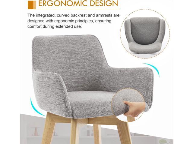 ONEVOG Bar Stools Set of 2, Counter Height Island Chairs with Back, Arms, Metal Footrest and Solid Wood Legs, 26' Modern Swivel Barstools,...