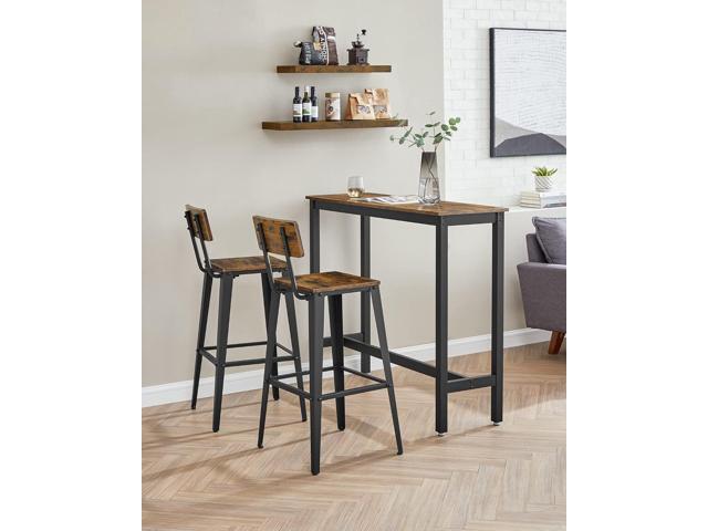 VASAGLE Set of 2 Bar Stools, Bar Height Stools, 29.1 Inches Tall Barstools with Back, Counter Bar Chairs for Kitchen Island, Steel Frame,...