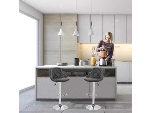 Bar Stools Barstools Swivel Stool Height Adjustable Bar Chairs with Back PU Leather Swivel Bar Stool Set of 2 Kitchen Counter Stools Dining Chairs
