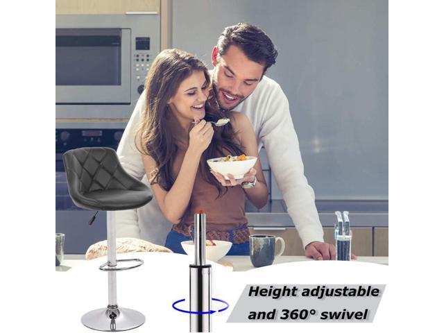 Bar Stools Barstools Swivel Stool Height Adjustable Bar Chairs with Back PU Leather Swivel Bar Stool Set of 2 Kitchen Counter Stools Dining Chairs