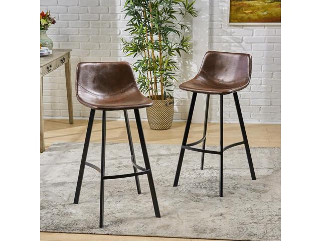 Christopher Knight Home Dax Barstools, 2-Pcs Set, Snake Skin Brown