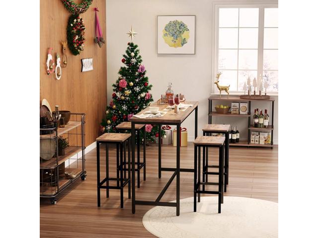 ODK Bar Stools Set of 2, Counter Height Stools, 25.6' Stools for Kitchen with Footrest, Industrial Footstools Vintage