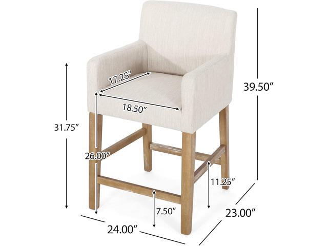 Christopher Knight Home Armga Upholstered 26 inch Counter Stools - Beige/Weathered Natural (Set of 2)