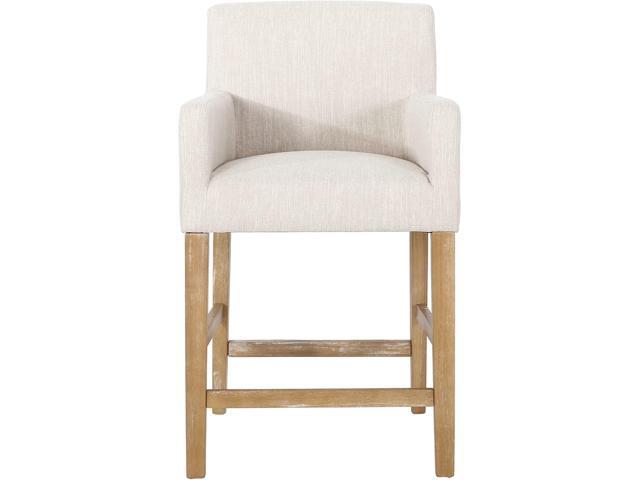 Christopher Knight Home Armga Upholstered 26 inch Counter Stools - Beige/Weathered Natural (Set of 2)
