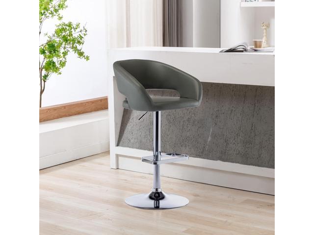 Vogue Furniture Direct Adjustable Bar Stool with Hollow Back and Arms, Modern PU Leather Swivel Barstool, Airlift Counter Height Bar Chair for...