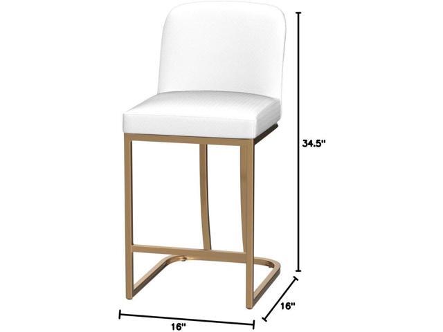 Sophia & William White and Gold Bar Stools Set of 3, Counter Height 24' Bar Stools for Kitchen Island