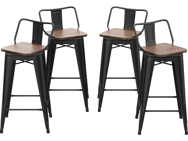 Changjie Furniture 30 Inch Swivel Bar Stools Set of 4 Counter Height Swivel Bar Stools with Backs Industrial Barstools for Kitchen (Swivel 30...