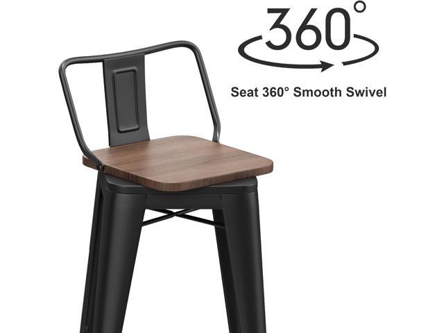Changjie Furniture 30 Inch Swivel Bar Stools Set of 4 Counter Height Swivel Bar Stools with Backs Industrial Barstools for Kitchen (Swivel 30...