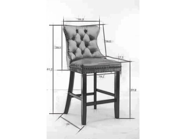 Rhomtree Velvet Bar Stools Modern Upholstered Bar Chairs 27'' Seat Height with Button Tufted Solid Wood Legs Counter Stools for Home Bar Dining...