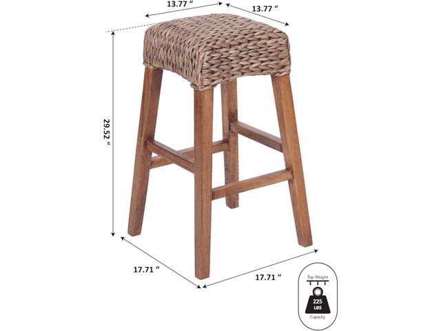 JONATHAN Y BSL1101A Maui 29.5' Rustic Bohemian Hyacinth/Wood Backless Bar Stool for Home, Kitchen, Dining Room, Workspaces, Cafes and Resturants,...