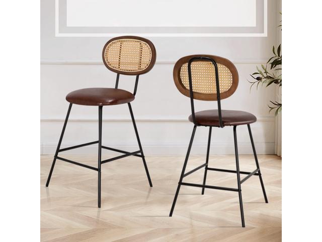 Scurrty Rattan Bar Stool, Brown, Set of 1