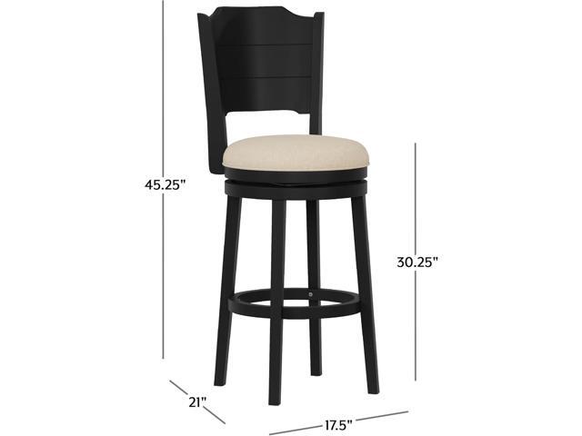 Hillsdale, Clarion Wood Bar Height Swivel Stool, Black