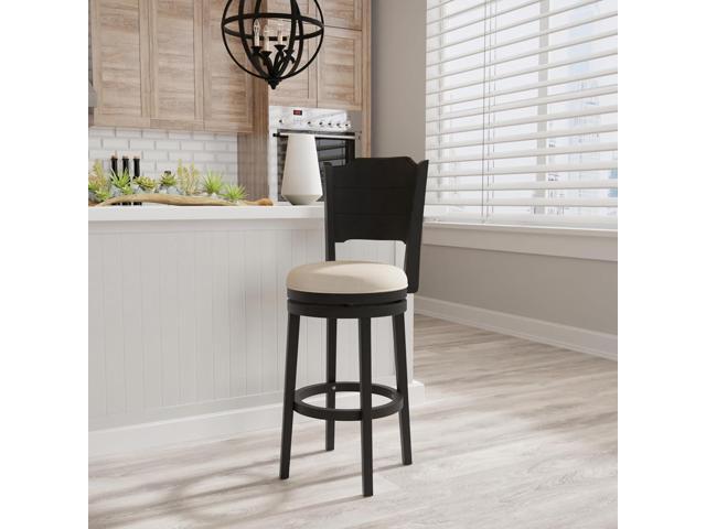 Hillsdale, Clarion Wood Bar Height Swivel Stool, Black