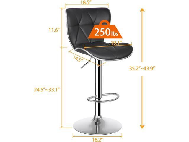 ZENY Adjustable Swivel Bar Stools Set of 4, Counter Height Bar Stools with Back, PU Leather Shell Back Tall Stools Set, Modern Armless Bar Chairs,...