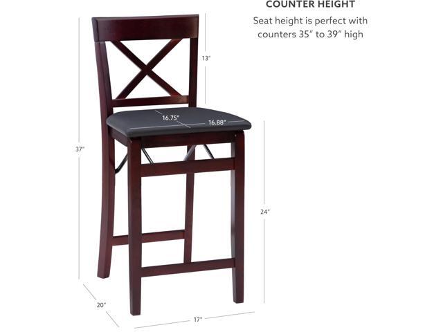 Linon Triena X Back Folding Counter Stool, Brown