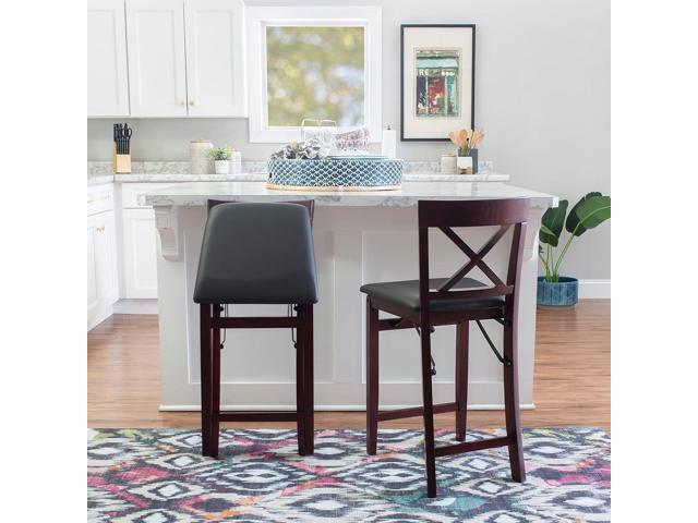 Linon Triena X Back Folding Counter Stool, Brown