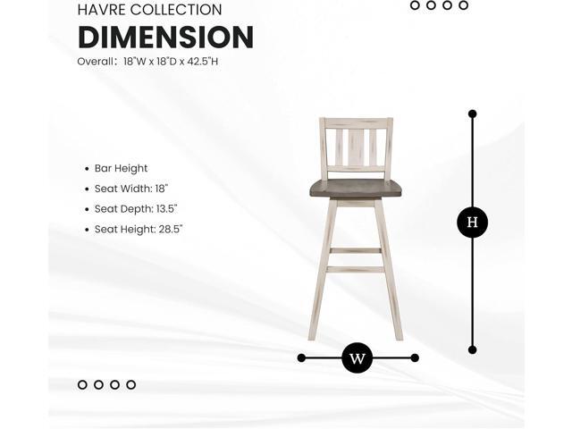 Swivel Pub Bar Height Stools Set of 2, Modern Solid Wood Kitchen Bar Height Stools with Backs, High Back, Swivel Seat, Footrest for Kitchen Island,...