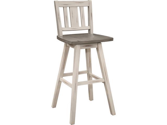 Swivel Pub Bar Height Stools Set of 2, Modern Solid Wood Kitchen Bar Height Stools with Backs, High Back, Swivel Seat, Footrest for Kitchen Island,...