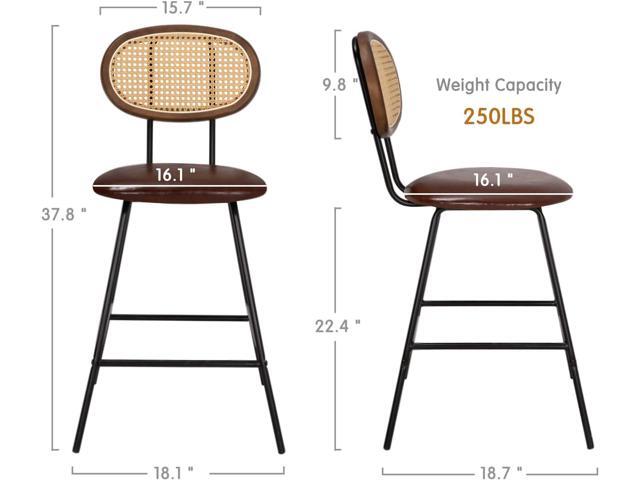 Scurrty Rattan Bar Stool, Brown, Set of 1