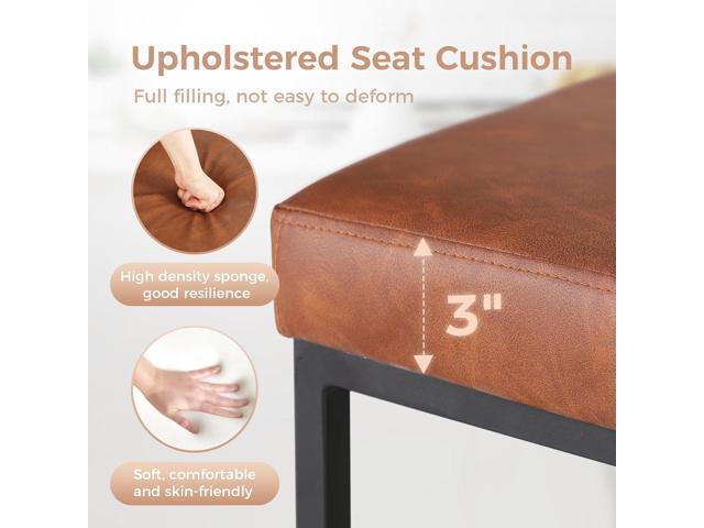 MAISON ARTS Counter Height Bar Stools with Back Set of 4 for Kitchen Counter, 24 Inch Modern Upholstered Faux Leather Barstools Farmhouse Bar...