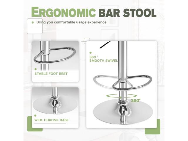 Furmax Bar Stools with Armrest Modern PU Leather Swivel Adjustable Hydraulic Bar Stool X-Large Base and Seat Square Counter Height Stool Set of 2...